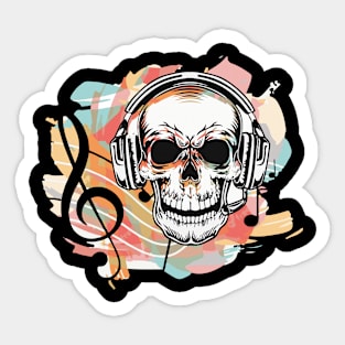 headphones,skull,music.. Sticker